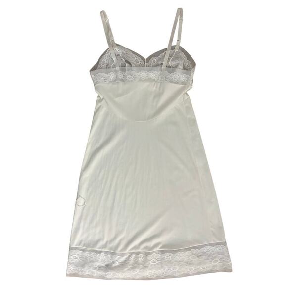 Vanity Fair Full Slip Dress Women’s Sz 32 Beige Floral Lace Details 1980’s VTG - Picture 2 of 11
